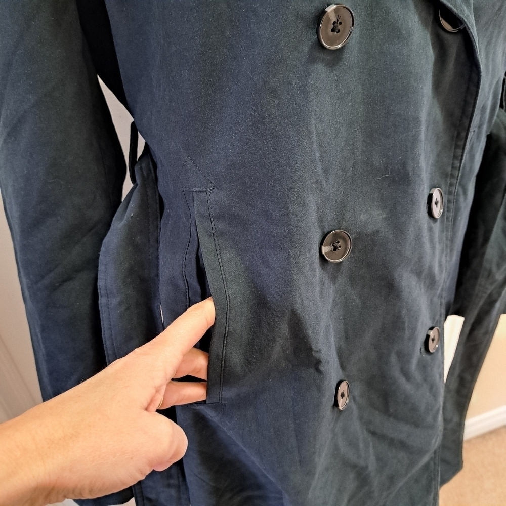 Women's Trench Coat Amazon Essentials Size XXL Blue Water Resistant Classic - Picture 5 of 10